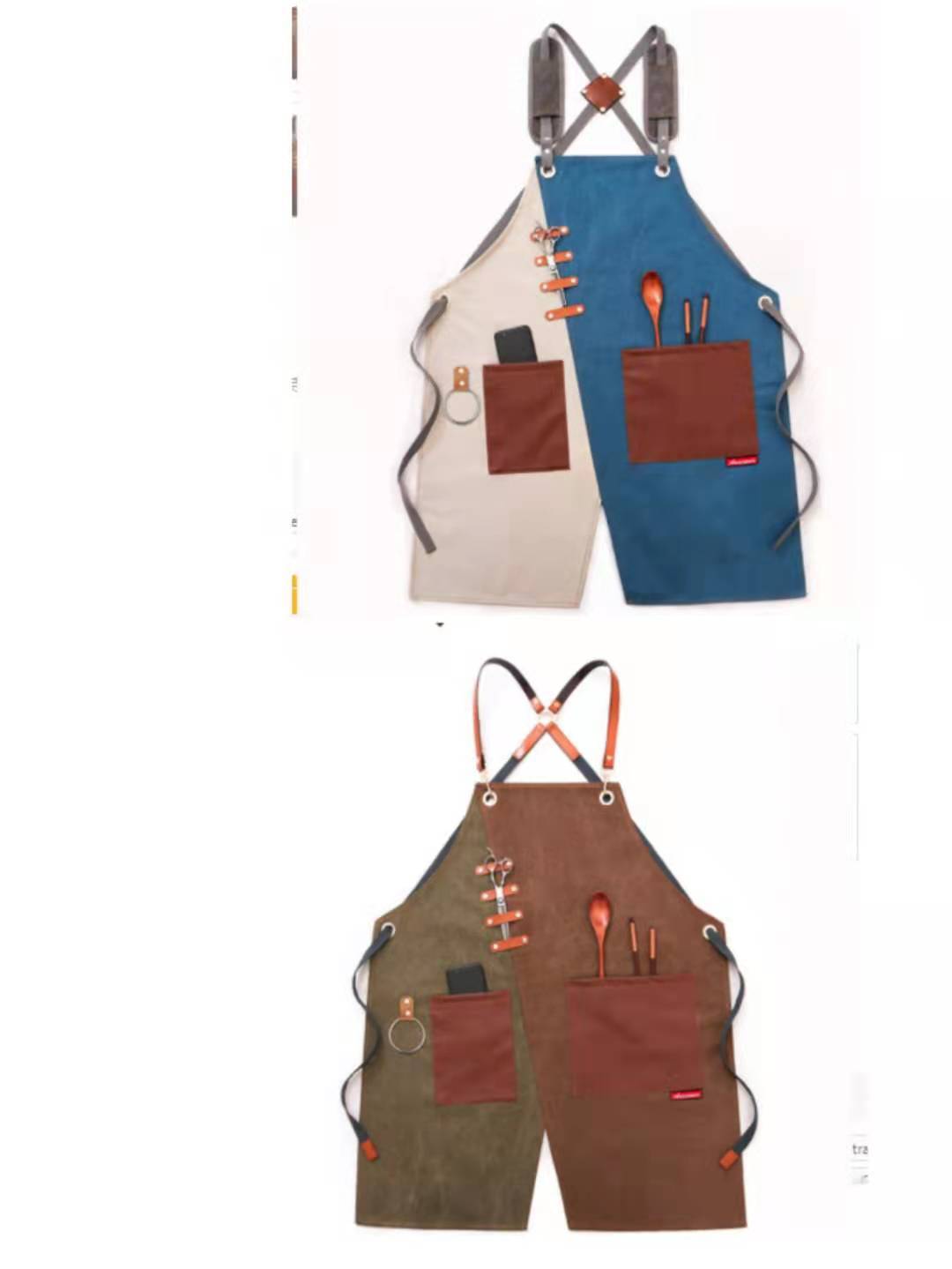 Tablier de travail. Vêtement de travail imprimé en denim. Tablier pour hommes et femmes – Image 23