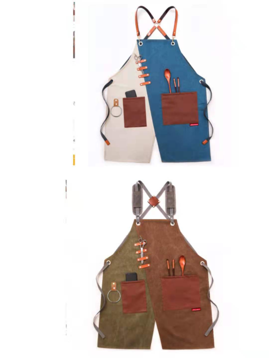 Tablier de travail. Vêtement de travail imprimé en denim. Tablier pour hommes et femmes – Image 19