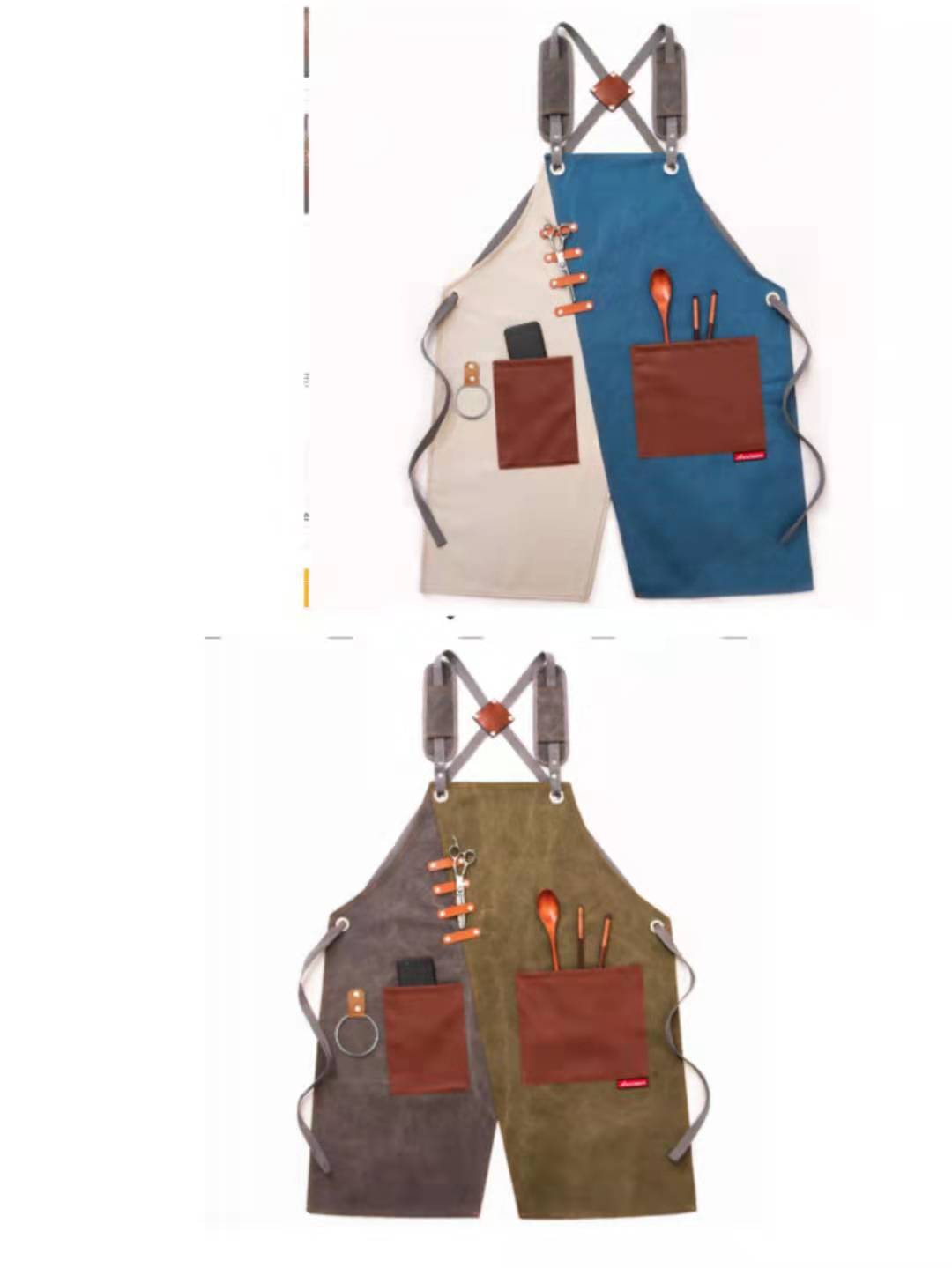 Tablier de travail. Vêtement de travail imprimé en denim. Tablier pour hommes et femmes – Image 24