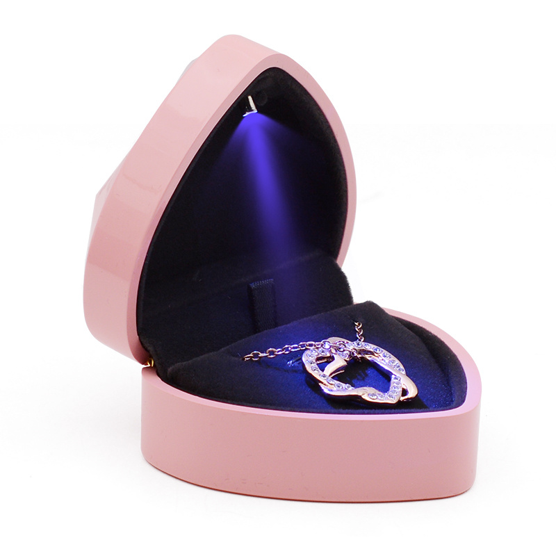Boîte à bagues de mariage et de fiançailles avec lumière. Boîte de rangement de bagues – Image 5