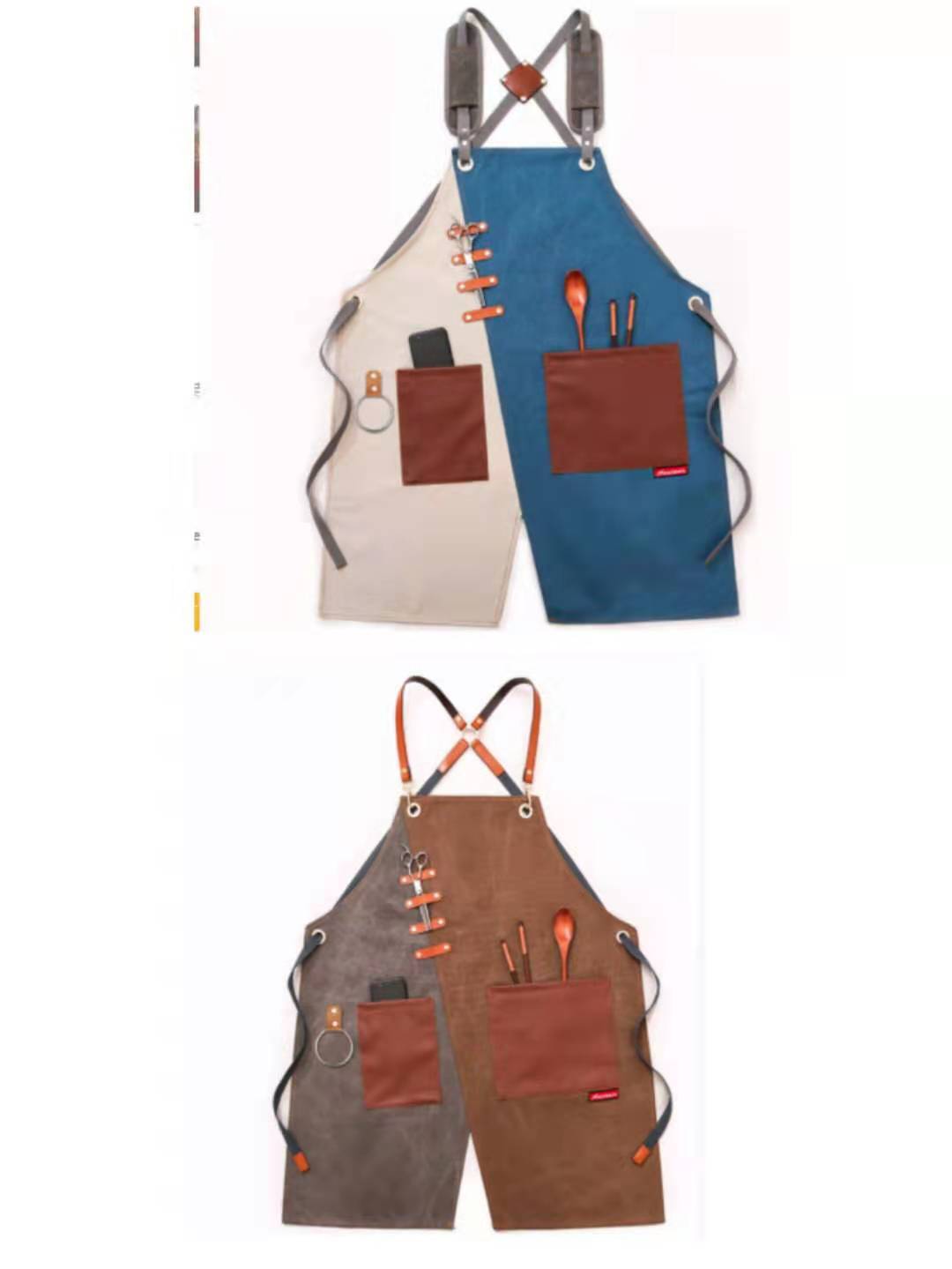 Tablier de travail. Vêtement de travail imprimé en denim. Tablier pour hommes et femmes – Image 28