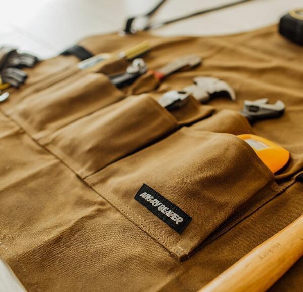 Tablier de travail. Tablier à outils en toile cirée avec plusieurs poches pour hommes et femmes – Image 2