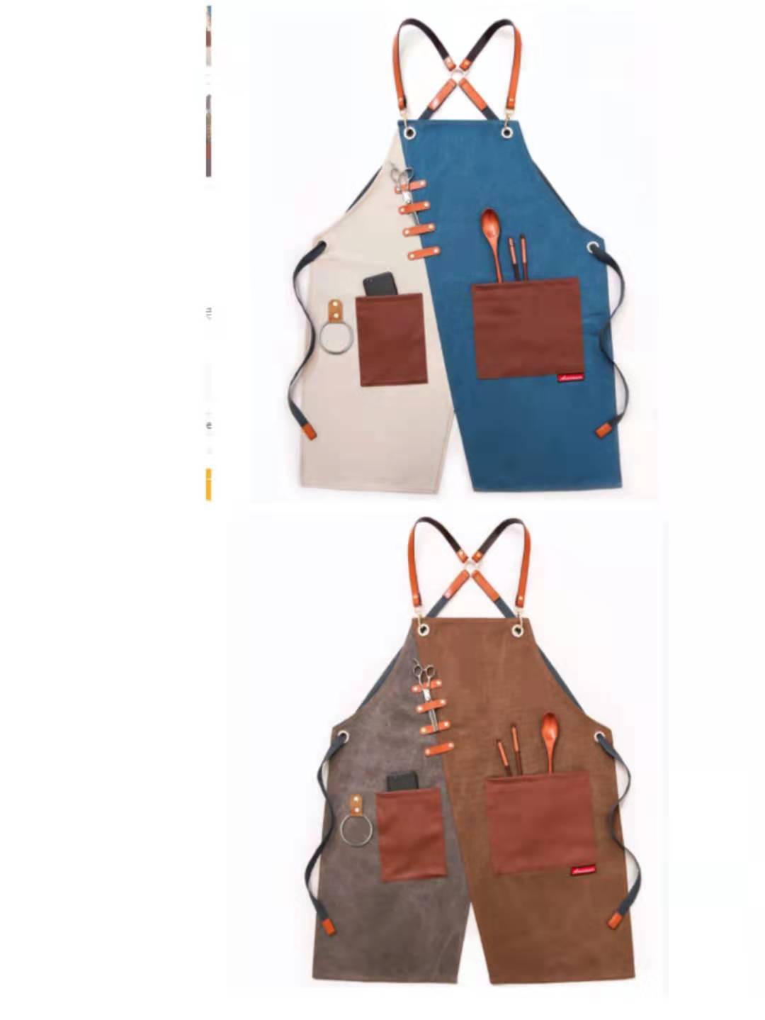 Tablier de travail. Vêtement de travail imprimé en denim. Tablier pour hommes et femmes – Image 16