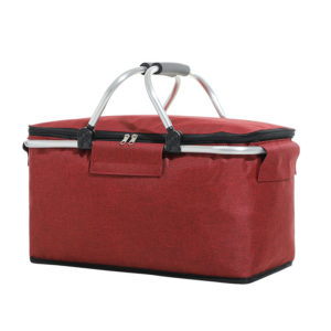 Panier de pique-nique pliant grande capacité. Sac à lunch réfrigérant. Boîte à glaçons portable. Panier à glace Ménage