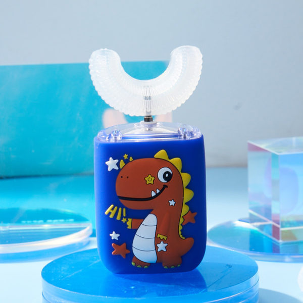 Brosse à dents électrique en silicone en forme de U pour enfants. Détartreur dentaire paresseux – Image 2