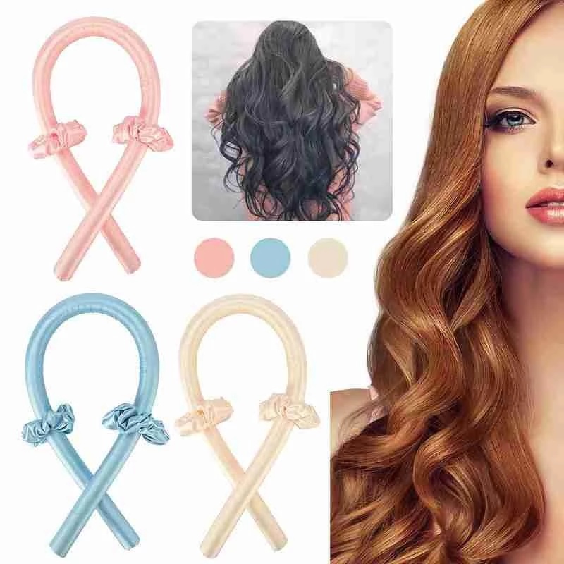 4 pièces ensembles. Tige de curling sans chaleur. Fer à friser pour dormir – Image 3