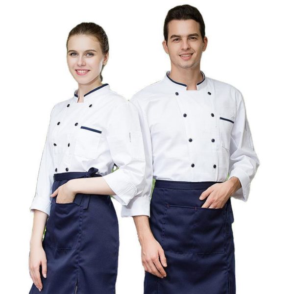 Veste de boulangerie-pâtisserie et restaurant à longues manches. Veste de cuisine pour hommes et femmes – Image 2