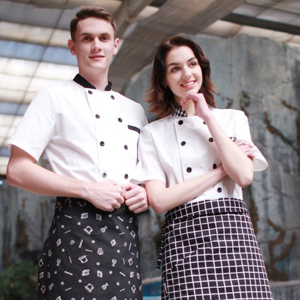 Veste de boulangerie-confiserie et tea-room à manches courtes. Veste de cuisine pour hommes et femmes