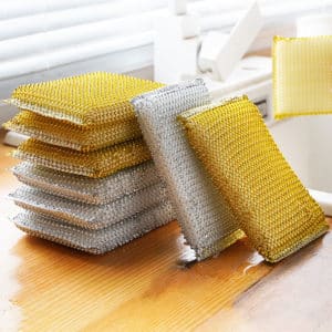 4 pièces. Eponges de cuisine métalliques double faces pliables. Brosse à vaisselle