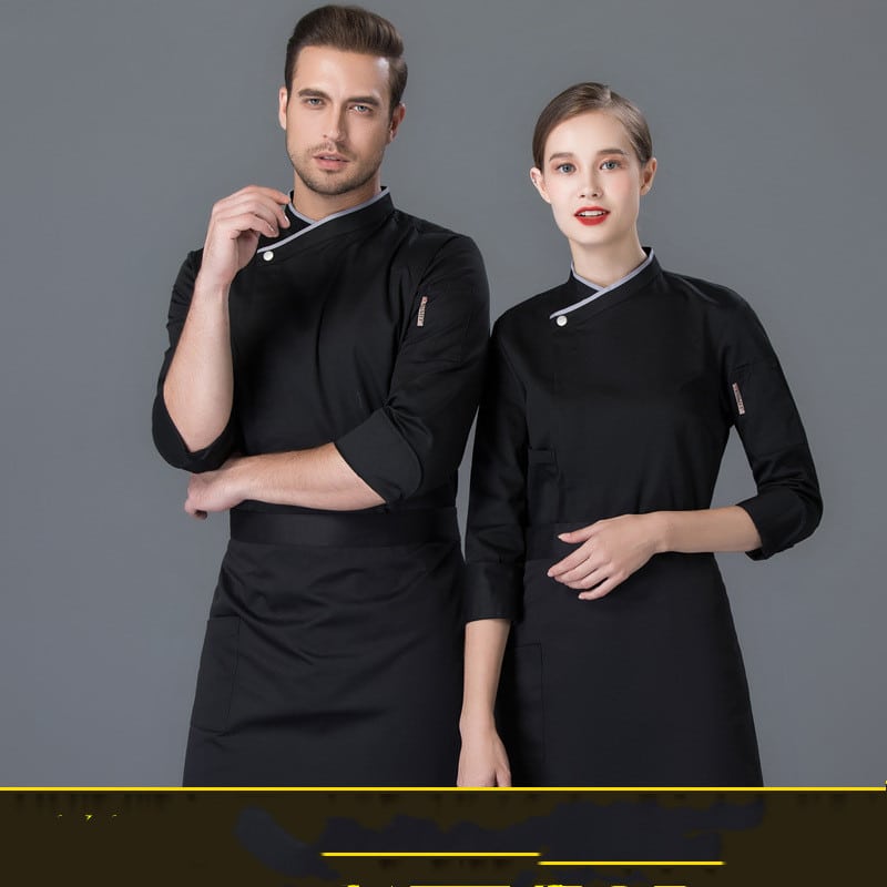Veste de restaurant et cafétéria à manches longues. Veste de cuisine pour hommes et femmes – Image 3