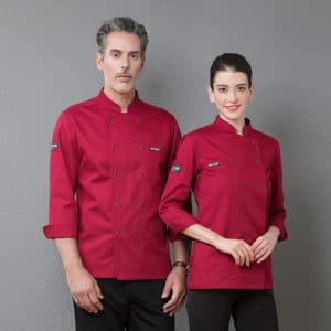 Veste de restaurant-pizzeria et cafétéria à manches longues. Veste de cuisine pour hommes et femmes