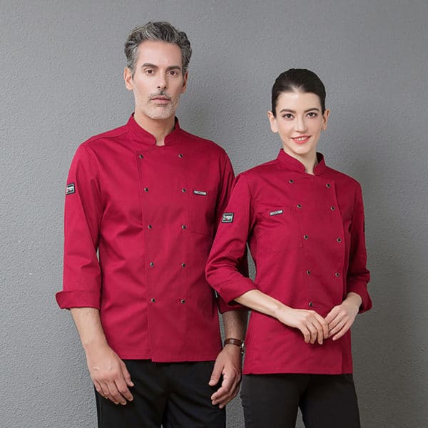 Veste de restaurant-pizzeria et cafétéria à manches longues. Veste de cuisine pour hommes et femmes