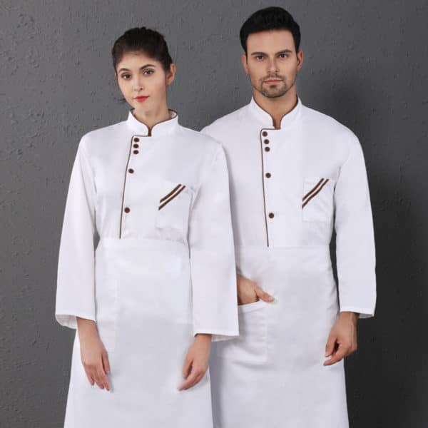 Veste de cuisine à manches longues. Vêtements pour boulangeries, pâtisseries, boucheries et restaurants pour hommes et femmes