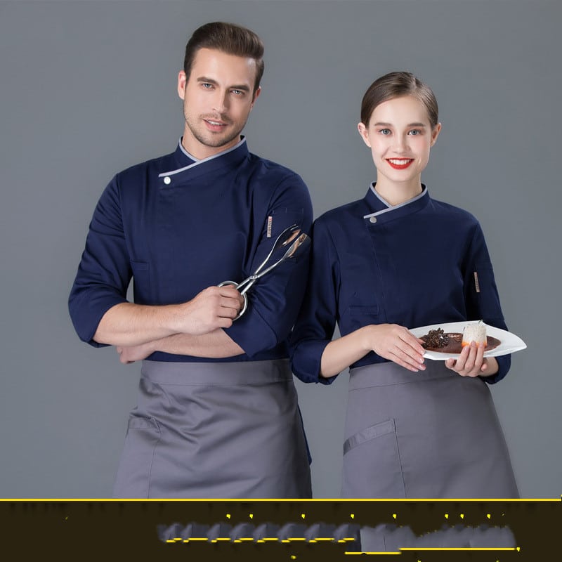 Veste de restaurant et cafétéria à manches longues. Veste de cuisine pour hommes et femmes – Image 5