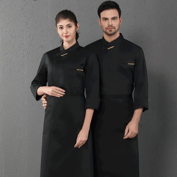 Veste de boulangerie-pâtisserie et restaurant à manches longues. Veste de cuisine pour hommes et femmes – Image 3
