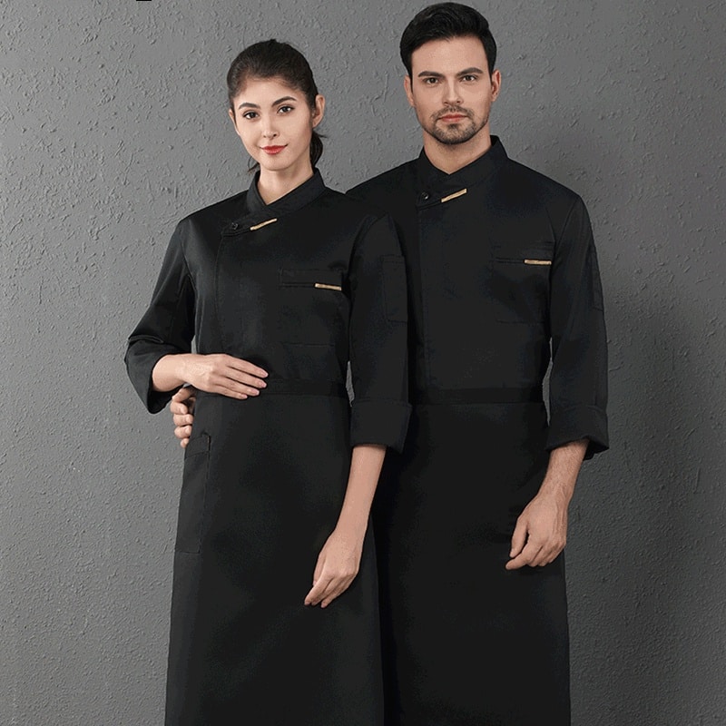 Veste de boulangerie-pâtisserie et restaurant à manches longues. Veste de cuisine pour hommes et femmes – Image 3