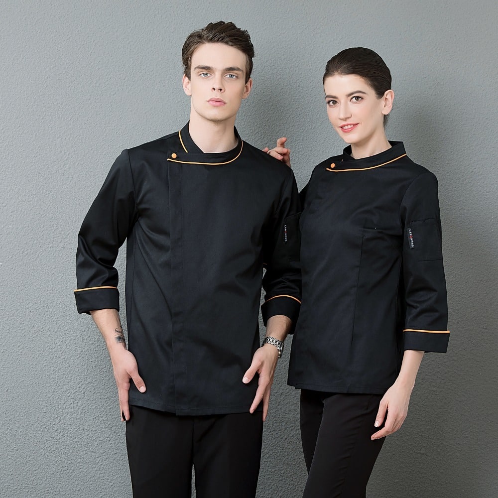 Veste de boucherie-charcuterie et restaurant à manches longues. Veste de cuisine pour hommes et femmes – Image 2