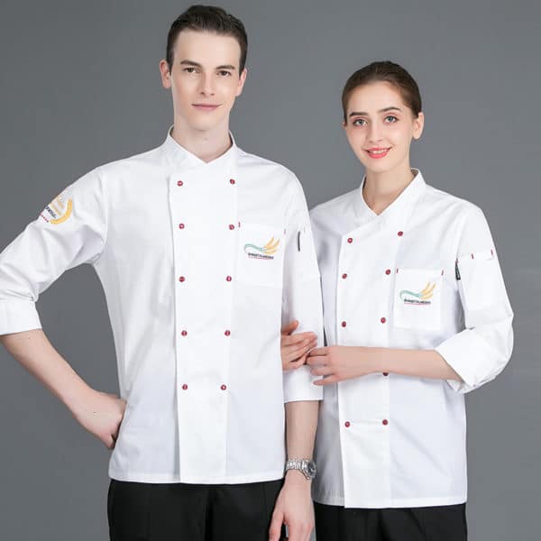Veste de boulangerie-pâtisserie et cafétéria à manches longues. Veste de cuisine pour hommes et femmes