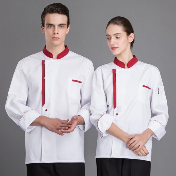Veste de boucherie-charcuterie et restaurant à manches longues. Veste de cuisine pour hommes et femmes – Image 3