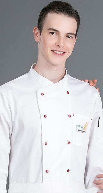 Veste de boulangerie-pâtisserie et cafétéria à manches longues. Veste de cuisine pour hommes et femmes – Image 7