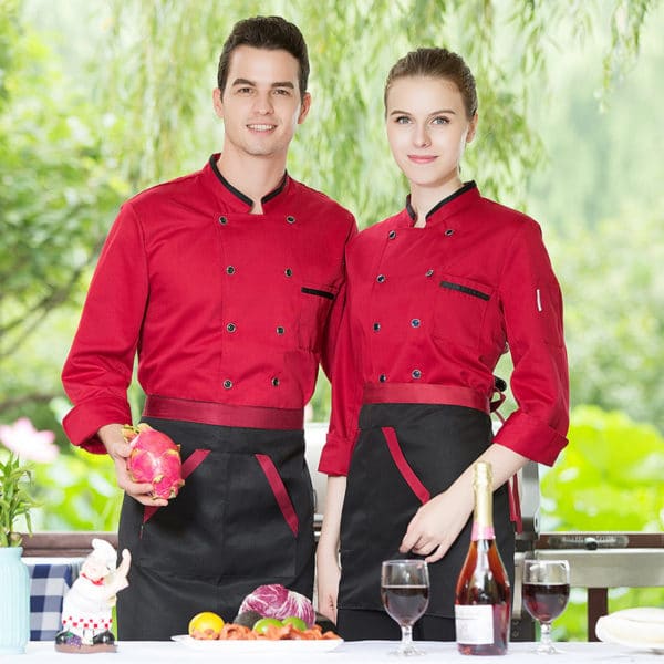Veste de boulangerie-pâtisserie et restaurant à longues manches. Veste de cuisine pour hommes et femmes – Image 4