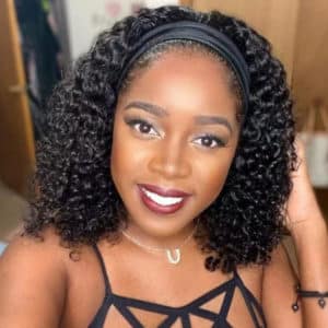 Perruque mi-longue bouclée pour femmes