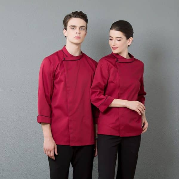 Veste de boucherie-charcuterie et restaurant à manches longues. Veste de cuisine pour hommes et femmes – Image 3