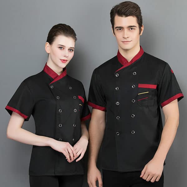Veste de restaurant-pizzeria et cafétéria à manches courtes. Veste de cuisine pour hommes et femmes – Image 2