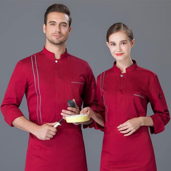 Veste de boulangerie-pâtisserie et restaurant à manches longues. Veste de cuisine pour hommes et femmes – Image 3