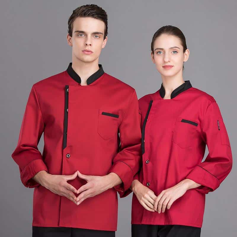 Veste de boucherie-charcuterie et restaurant à manches longues. Veste de cuisine pour hommes et femmes – Image 2