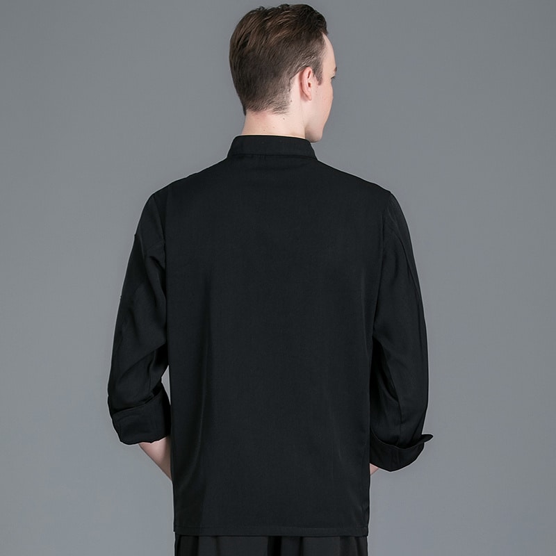 Veste de restaurant et cafétéria à longues manches. Veste de cuisine pour hommes et femmes – Image 3