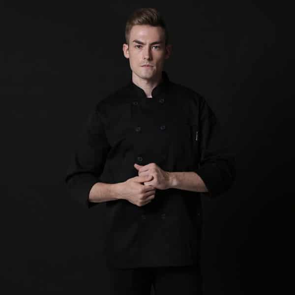 Veste de boucherie-charcuterie et restaurant à manches longues. Veste de cuisine pour hommes et femmes – Image 2