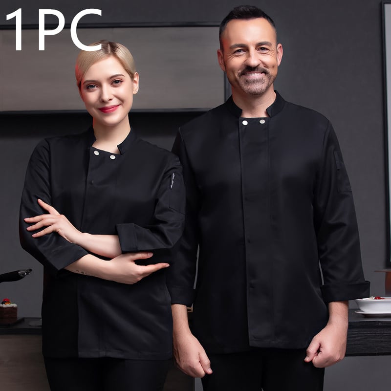 Veste de boulangerie-pâtisserie et cafétéria à manches longues. Veste de cuisine pour hommes et femmes – Image 7