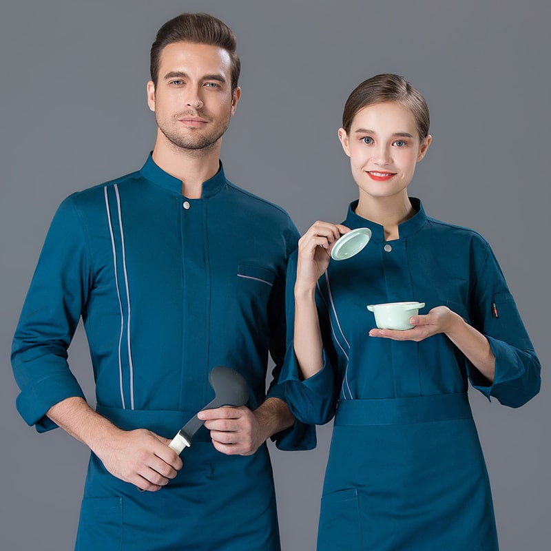 Veste de boulangerie-pâtisserie et restaurant à manches longues. Veste de cuisine pour hommes et femmes – Image 4