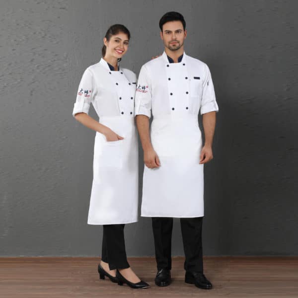 Veste de restaurant et cafétéria à manches longues. Veste de cuisine pour hommes et femmes – Image 4