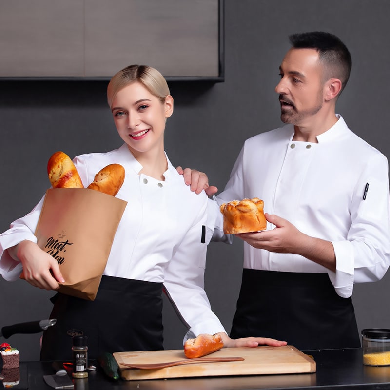 Veste de boulangerie-confiserie et tea-room à manches longues. Veste de cuisine pour hommes et femmes – Image 7