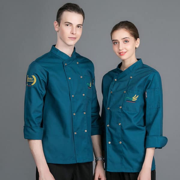 Veste de boulangerie-pâtisserie et cafétéria à manches longues. Veste de cuisine pour hommes et femmes – Image 5