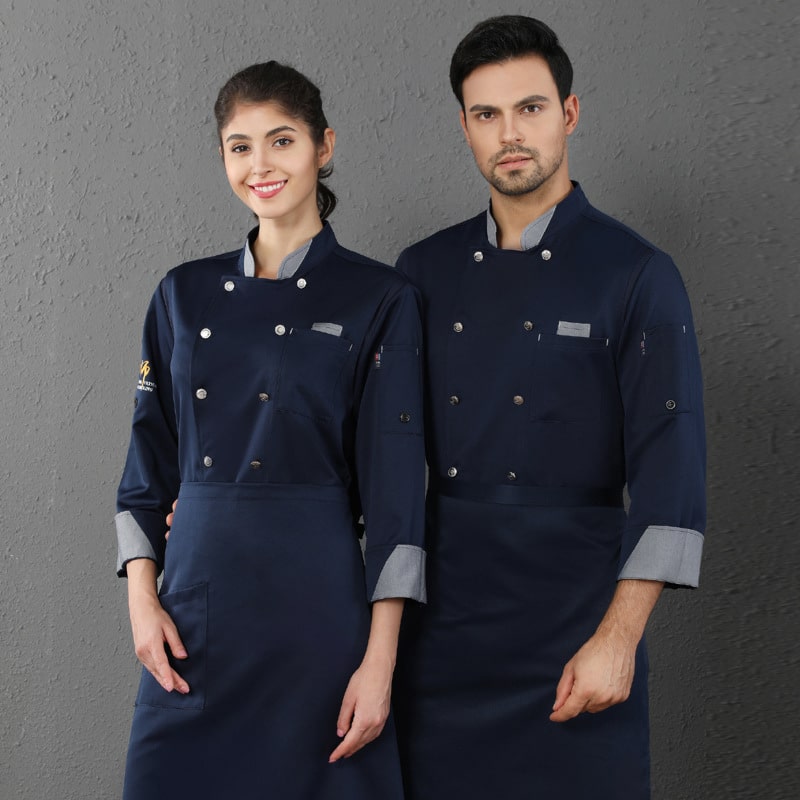 Veste de restaurant et cafétéria à manches longues. Veste de cuisine pour hommes et femmes
