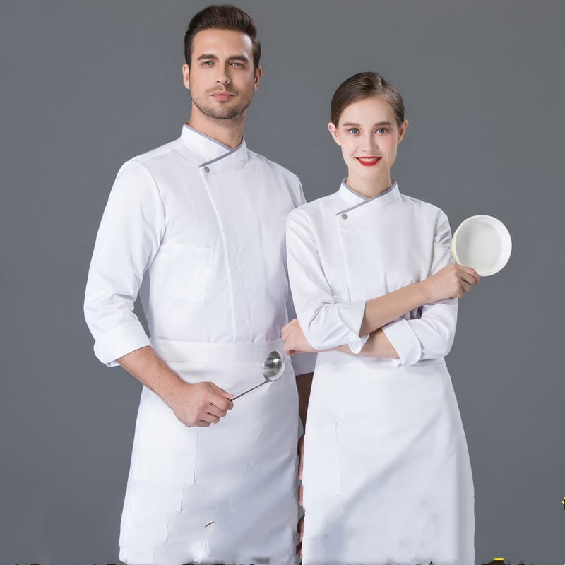 Veste de restaurant et cafétéria à manches longues. Veste de cuisine pour hommes et femmes