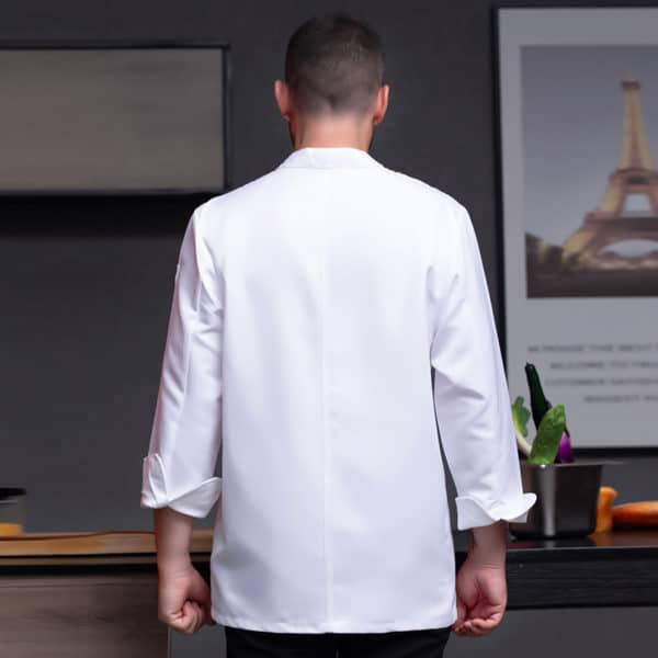 Veste de boulangerie-pâtisserie et cafétéria à manches longues. Veste de cuisine pour hommes et femmes – Image 4