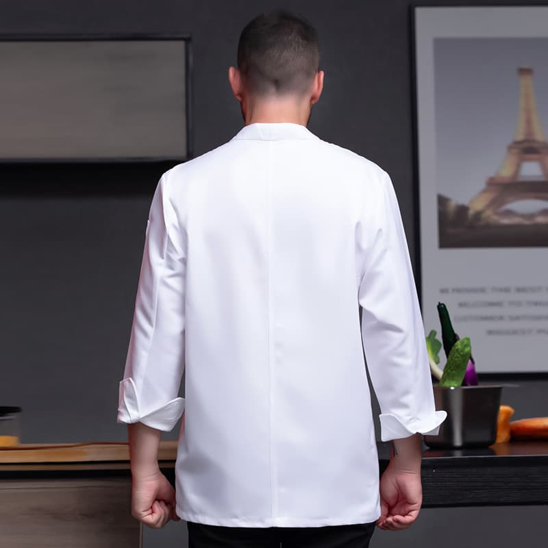 Veste de boulangerie-pâtisserie et cafétéria à manches longues. Veste de cuisine pour hommes et femmes – Image 4