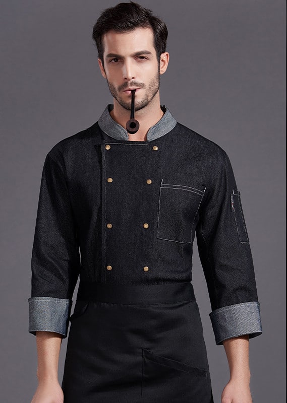 Veste de boulangerie-pâtisserie et restaurant à manches longues. Veste de cuisine pour hommes et femmes – Image 3