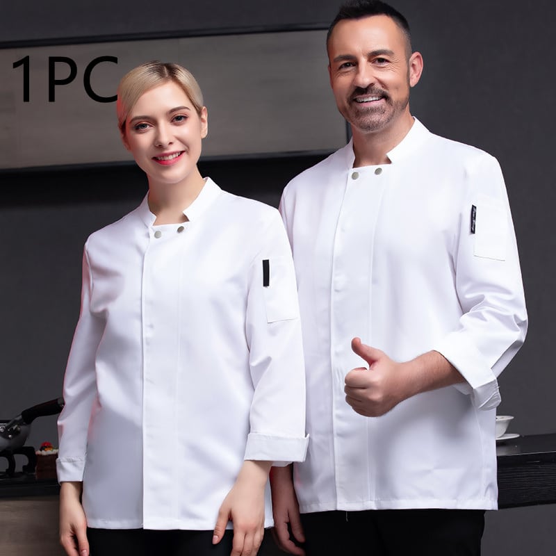 Veste de boulangerie-pâtisserie et cafétéria à manches longues. Veste de cuisine pour hommes et femmes – Image 6
