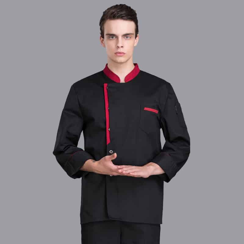 Veste de boucherie-charcuterie et restaurant à manches longues. Veste de cuisine pour hommes et femmes – Image 5