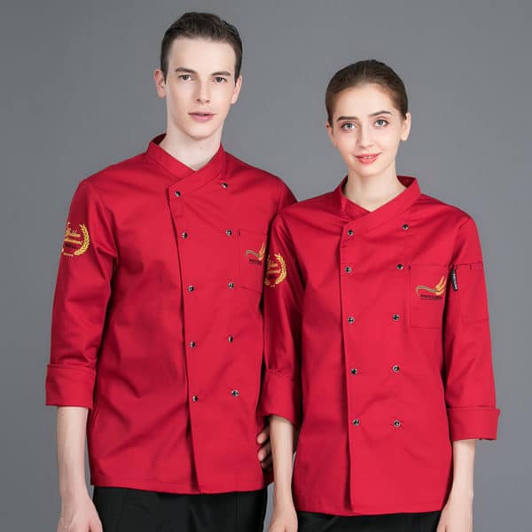 Veste de boulangerie-pâtisserie et cafétéria à manches longues. Veste de cuisine pour hommes et femmes – Image 9