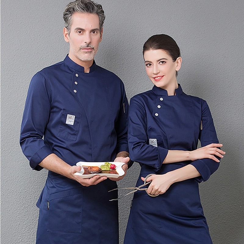 Veste de restaurant et cafétéria à manches longues. Veste de cuisine pour hommes et femmes
