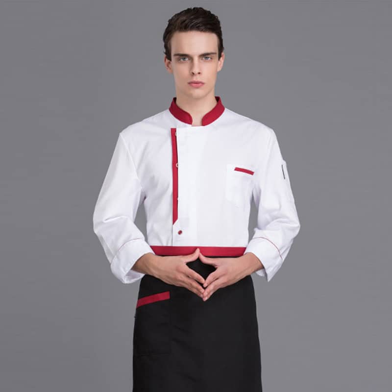 Veste de boucherie-charcuterie et restaurant à manches longues. Veste de cuisine pour hommes et femmes – Image 6
