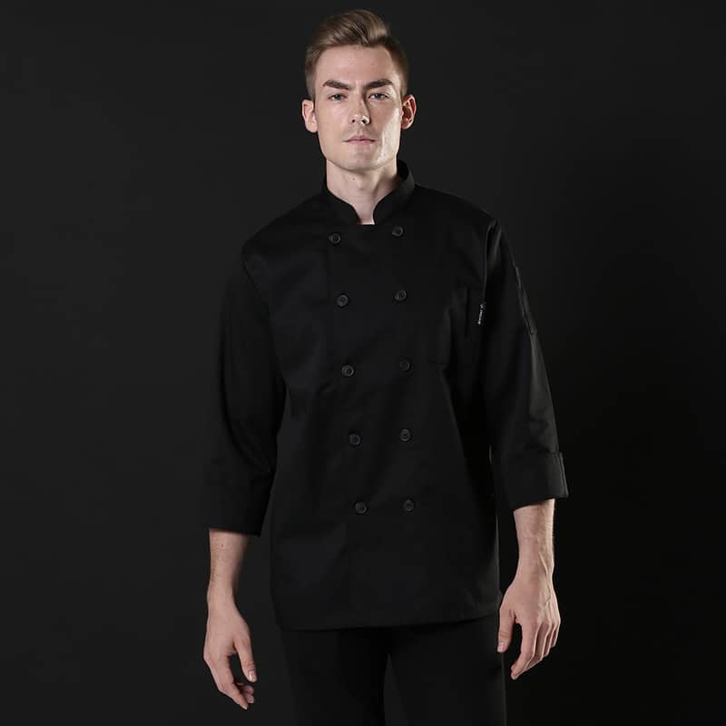 Veste de boucherie-charcuterie et restaurant à manches longues. Veste de cuisine pour hommes et femmes – Image 4