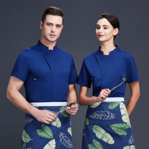 Veste de restaurant-pizzeria et cafétéria à manches courtes. Veste de cuisine pour hommes et femmes – Image 4