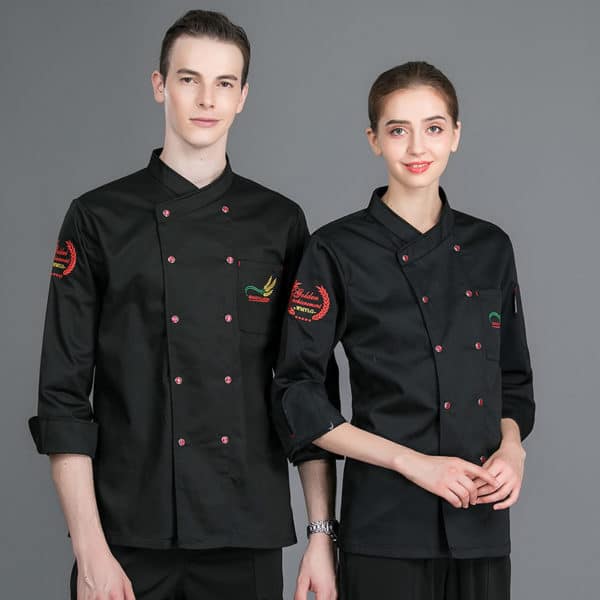Veste de boulangerie-pâtisserie et cafétéria à manches longues. Veste de cuisine pour hommes et femmes – Image 3